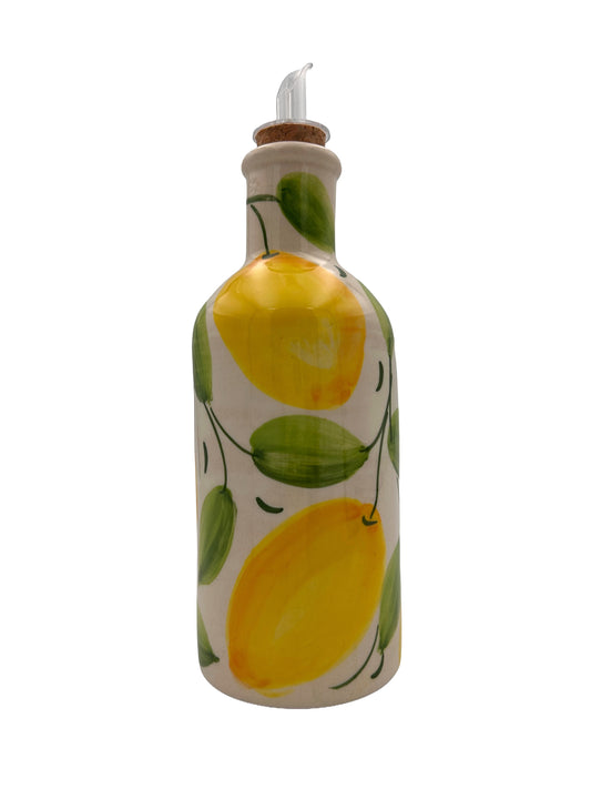 Butelka na oliwę ocet LIMON ceramika ręcznie malowana