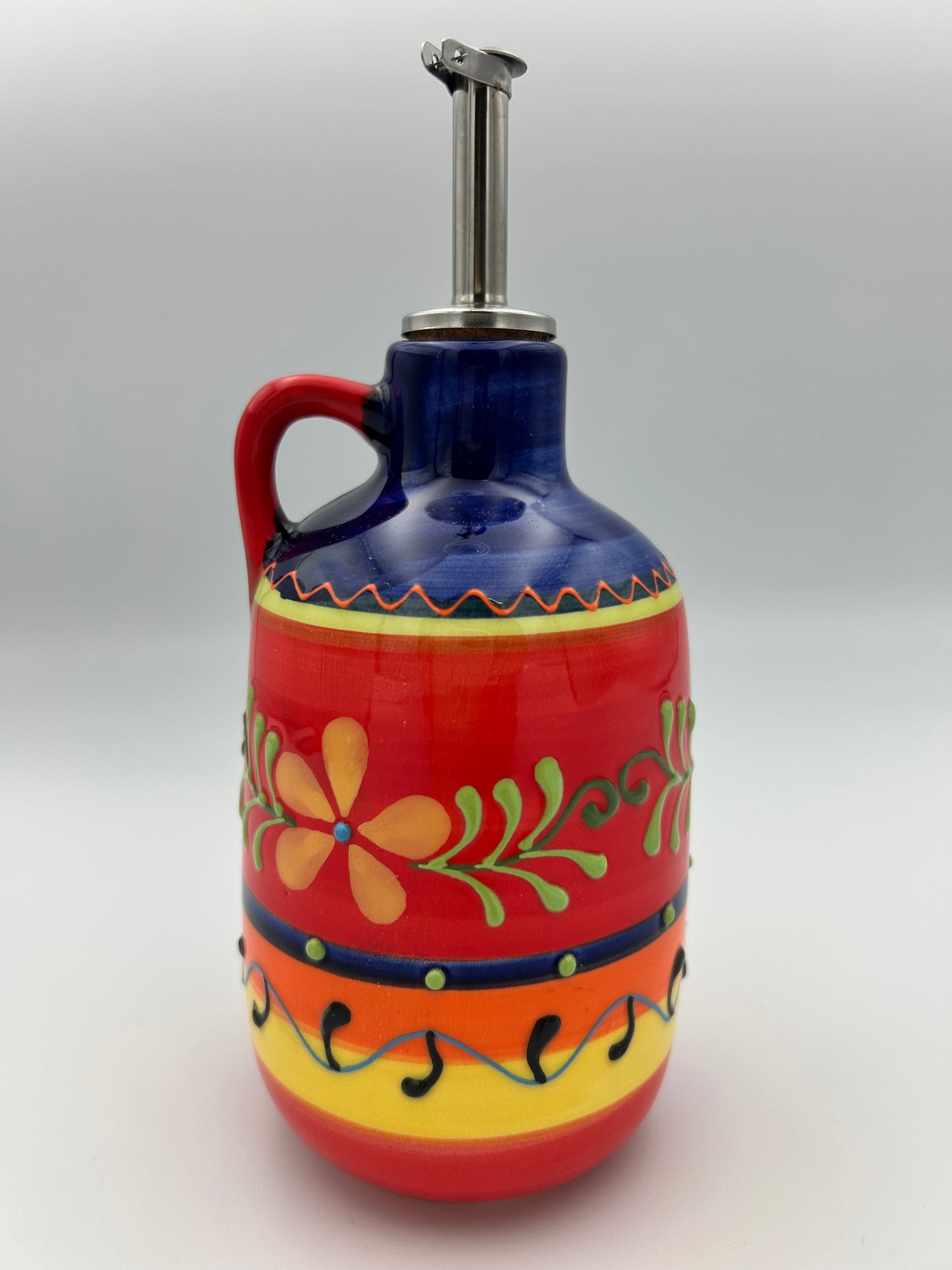 Butelka na oliwę ocet COMPETA ceramika hiszpańska ręcznie malowana