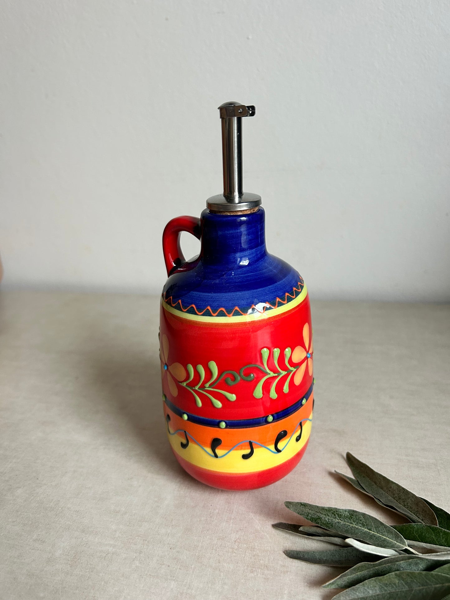 Butelka na oliwę ocet COMPETA ceramika hiszpańska ręcznie malowana