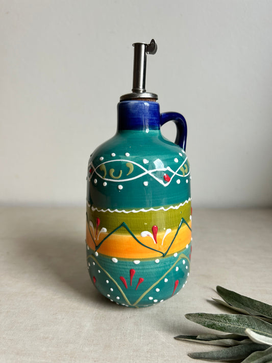 Butelka na oliwę ocet EL CLARO ceramika hiszpańska ręcznie malowana