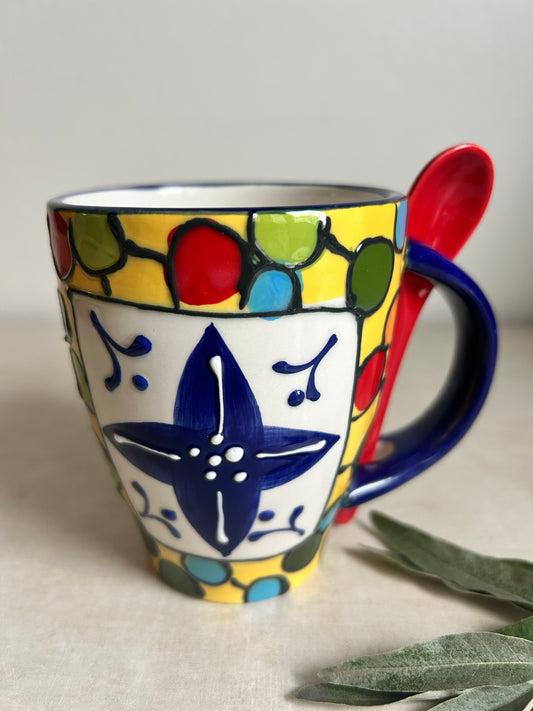 Kubek BARCELONA ręcznie malowany ceramika hiszpańska