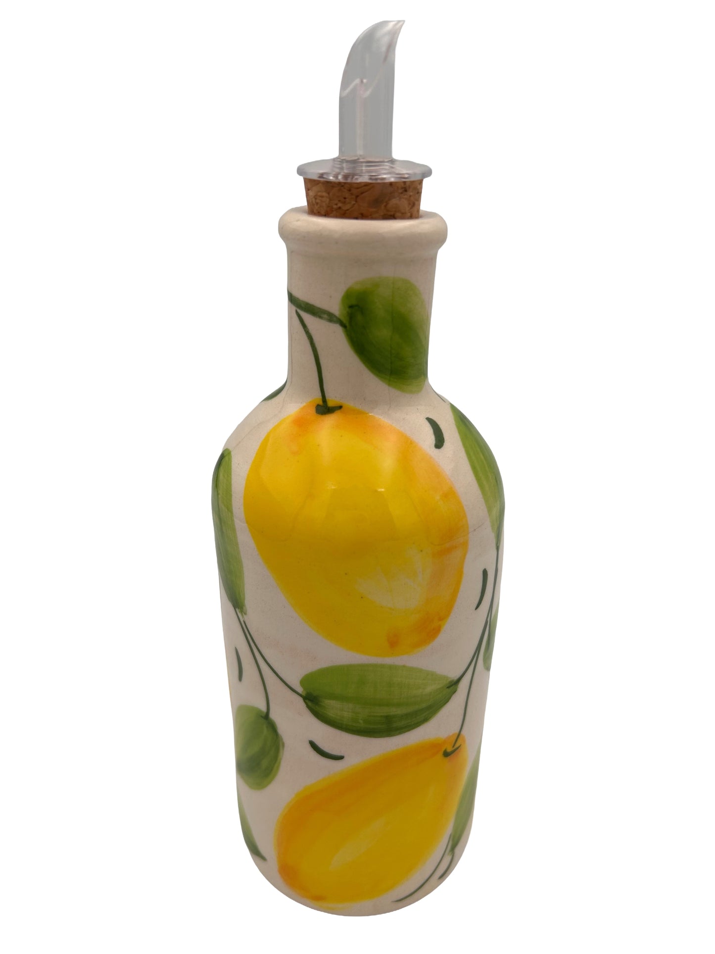 Butelka na oliwę ocet LIMON ceramika ręcznie malowana